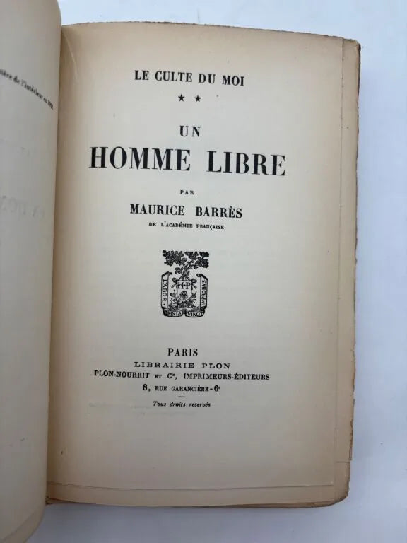 Réunion de 5 volumes de Maurice Barrès
