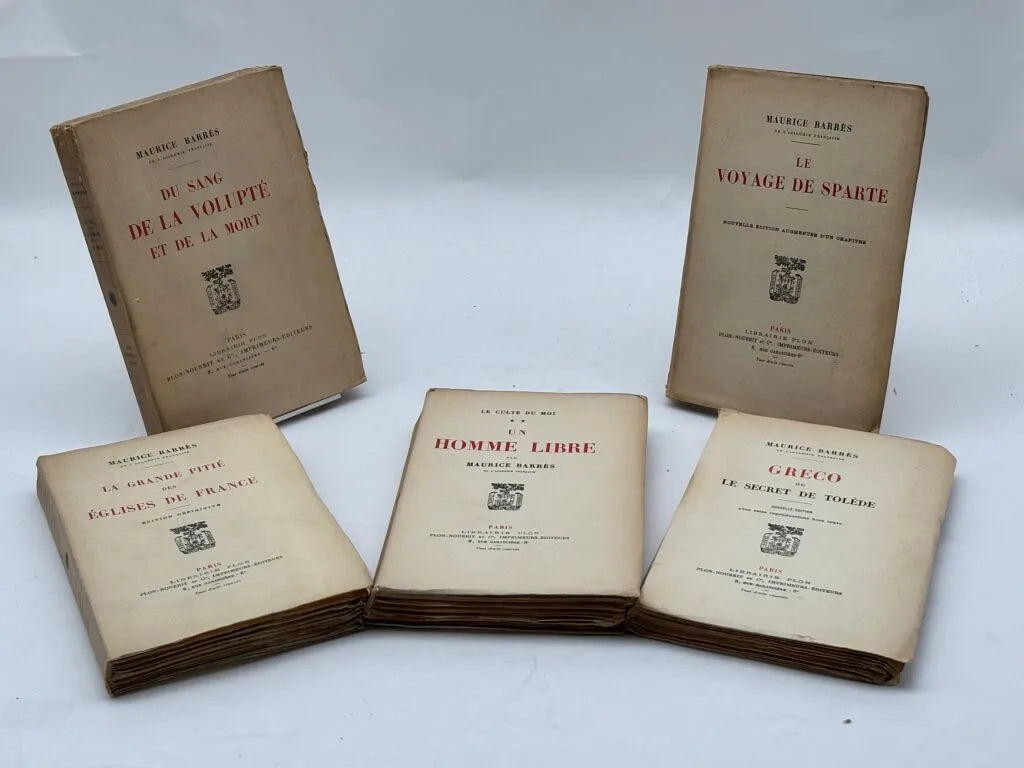 Réunion de 5 volumes de Maurice Barrès