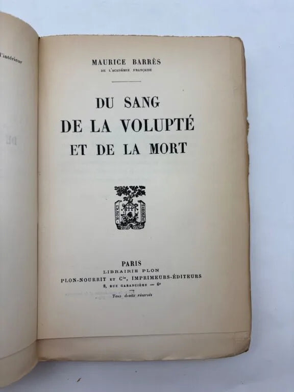 Réunion de 5 volumes de Maurice Barrès