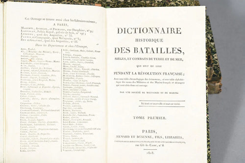 Dictionnaire historique des batailles, sièges et combats de terre et de mer