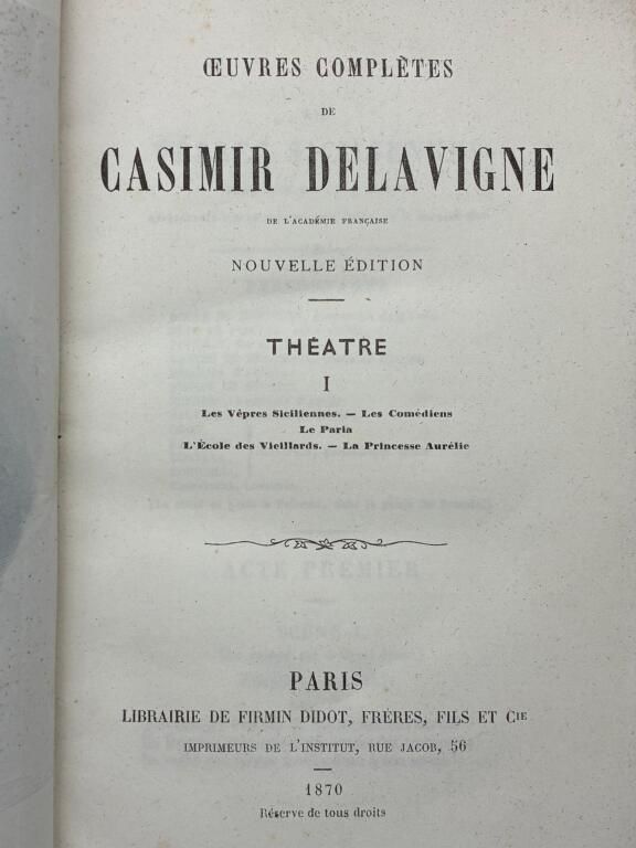 Œuvres complètes de Casimir Delavigne