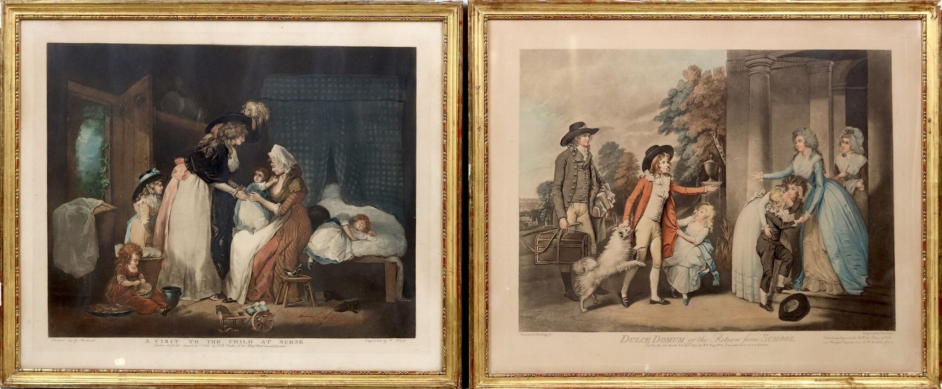 Paire d’aquatintes de William Redmore Bigg